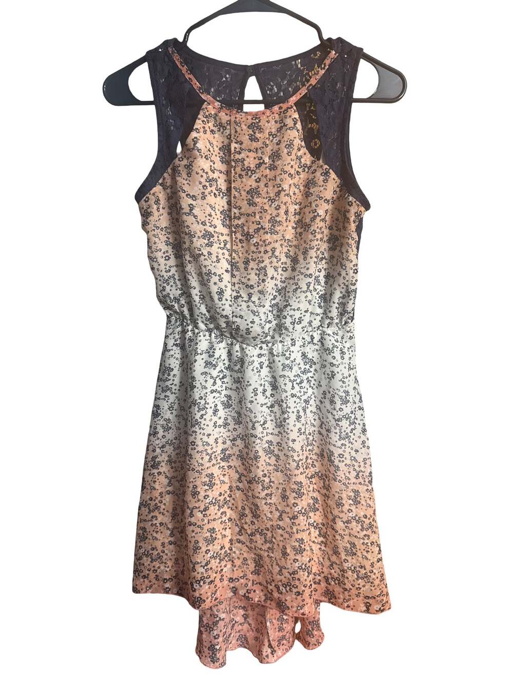 Teeze Me Floral Print Lace Back Dress Size 3